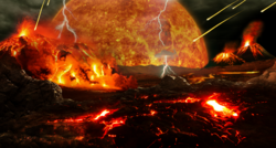 Artist impression of the Early Earth's planetary surface