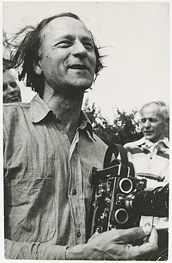Jonas Mekas, one of the founders of The Film-Makers' Cooperative, pictured in 1971
