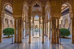 The Court of the Lions in the Alhambra, the palace of Nasrid Granada