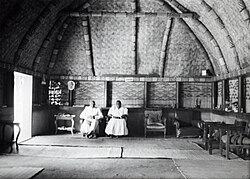 Inside the palace of the Litunga, ruler of the Lozi. Due to the flooding on the Zambezi, the Litunga has two palaces one of which is on higher ground. The movement of Litunga to higher land is celebrated at the Kuomboka Ceremony.