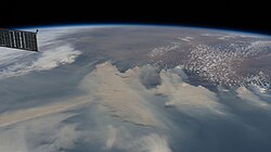 The smoke plume viewed from the International Space Station, 4 January 2020.