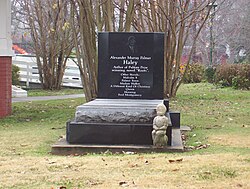 Haley's grave beside his boyhood home at Henning, Tennessee, in 2010