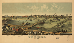 A postcard of Toledo in 1876
