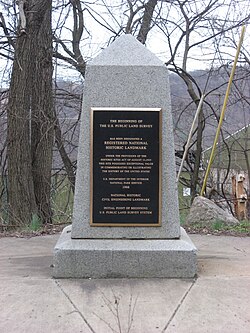 The Beginning Point of the U.S. Public Land Survey monument commemorates the first major cadastral survey undertaken by any nation.