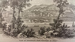 Cincinnati as depicted in 1812 with a population of 2,000.[19]