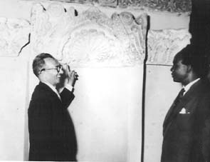Nkrumah with Egyptian Egyptologist Pahor Labib at the Coptic Museum, 1956