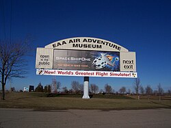 EAA Air Adventure Museum sign on Interstate 41