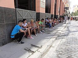 Users of a public WiFi hotspot in Havana, Cuba