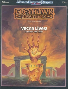 The Hand and Eye of Vecna, as shown on the cover of Vecna Lives! (TSR, 1990)