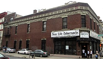 Frieda Loehmann's original store was located in this building at 1476 Bedford Avenue in the Crown Heights neighborhood of Brooklyn, New York City. It is now a gospel church.