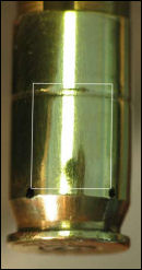 A fingerprint on a cartridge case