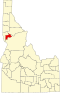 Map of Idaho highlighting Lewis County
