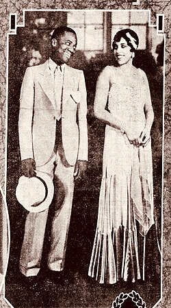 The multi-talented Adelaide Hall and Bill "Bojangles" Robinson in the musical comedy Brown Buddies on Broadway, 1930