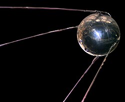 A replica of Sputnik 1, which was launched into orbit on October 4, 1957