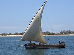 A dhow off the coast of Kenya
