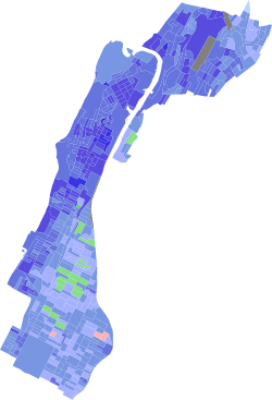 2020 Democratic primary results by precinct Espaillat 30–40% 40–50% 50–60% 60–70% 70–80% 80–90% 90–100% Keith 40–50% 50–60% Rodriguez 40–50% No votes