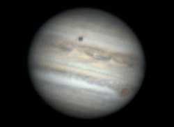 3-hour timelapse showing rotation of Jupiter and orbital motion of the moons