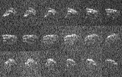 2013 ET, shown here in radar images, has a provisional designation