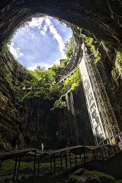 Gouffre de Padirac in France known since the 3rd century and explored in 1889