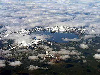 The caldera of Mount Mazama, filled by Crater Lake