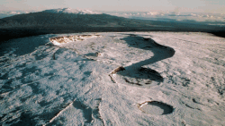 Mokuʻāweoweo, Mauna Loa's summit caldera, covered in snow