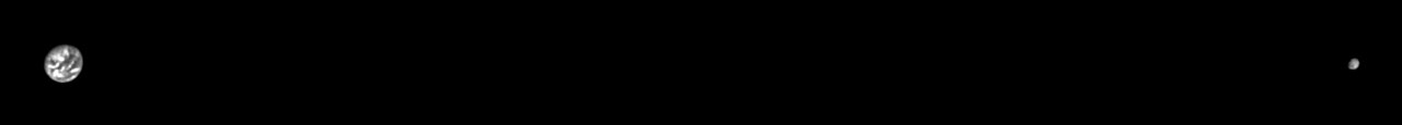 Photo of Earth and Moon, taken by the OSIRIS-REx probe