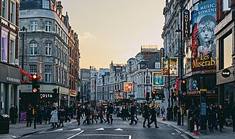 The West End theatre district in 2016
