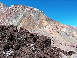 Black ice glacier near Aconcagua, Argentina