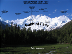 Nanga Parbat Rakhiot Face from Fairy Meadows