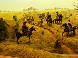 A raiding party against Spanish missions in Florida passes the Ocmulgee trading post