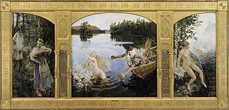 The Aino Myth, the Kalevala based triptych by Akseli Gallen-Kallela, 1891, Ateneum, Helsinki