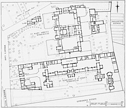 Thomas Allom's design for St Mary Abbots workhouse in Kensington, London, is noticeably different from those produced by Sampson Kempthorne a decade earlier.