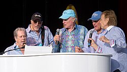 Brian, Marks, Love, Johnston and Jardine performing together in May 2012.
