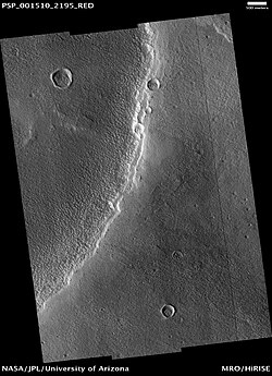 Dust mantle at the SW edge of small caldera on Alba Mons (HiRISE).