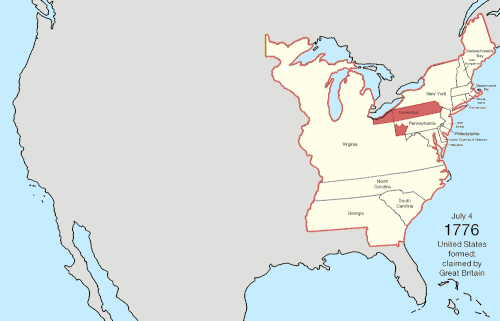 Animated map of the territorial evolution of the United States