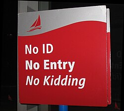 A sign at the Thousand Islands Casino