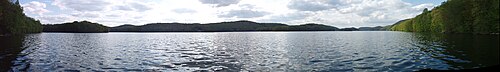 Candlewood Lake in the northern part of the county in the Appalachian Mountains, near the Taconics and Berkshires