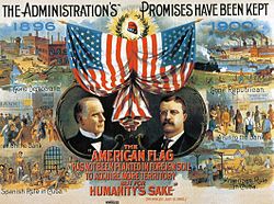McKinley ran on his record of prosperity and victory in 1900, winning easy re-election over William Jennings Bryan.