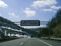 Entering West Virginia from Virginia on I-64.