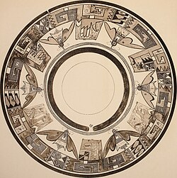 Sikyatki moth-pattern jar, excavated circa 1895. This became one of her favorite patterns.
