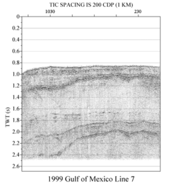 Seismic data collected by the USGS in the Gulf of Mexico