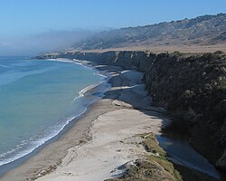 Raised beach and marine terraces at Water Canyon beach, Santa Rosa Island