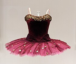 Danilova's "red swan" tutu, used when she danced the role of Odile in Swan Lake (New York Public Library)