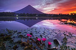 Mayon as viewed from Sumlang Lake in Camalig, Albay in May 2017