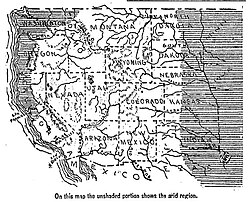 Arid regions of the Western United States as mapped in 1893