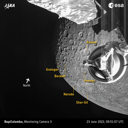 Mercury on 23 June 2022 during the 2nd gravity assist at the planet
