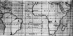 Map of southern Atlantic Ocean from 1733 edition of the Geographia Generalis