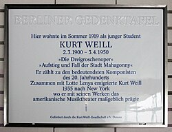 Berlin memorial plaque, Berlin-Hansaviertel, Germany
