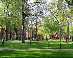 Harvard Yard at the center of Harvard's main campus in Cambridge