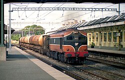 A train carrying anhydrous ammonia through Bray, Ireland